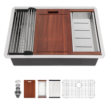 Load image into Gallery viewer, Undermount Workstation Kitchen Sink Stainless Steel Single Bowl