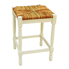 Load image into Gallery viewer, Backless Counter Height Bar Chair With Footrest 24" - Natural and Antiqued White