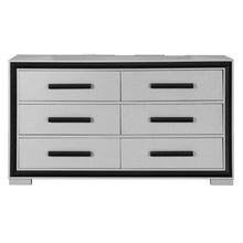 Load image into Gallery viewer, 60" Wood Six Drawer Double Dresser - Gray And Black
