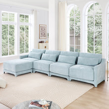 Load image into Gallery viewer, Stylish Sofa With Ottoman And Lumbar Pillows, Ergonomic Design