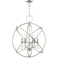 Load image into Gallery viewer, 27" 5 Light Dimmable Chandelier With Shades - Nickel
