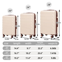 Load image into Gallery viewer, 3 Pieces Set 20" / 24" / 28" Spinner Wheel Luggage With Combination Lock