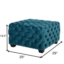 Load image into Gallery viewer, Unwind Upholstered Square Ottoman With Button Tufted Diamond Stitch - Teal