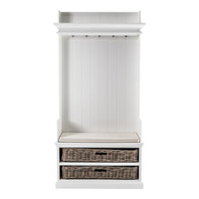 Load image into Gallery viewer, Classic Entryway Coat Rack And Bench With Baskets - White