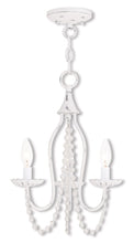 Load image into Gallery viewer, Three Light Metal Dimmable Chandelier With Shades - White