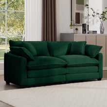 Load image into Gallery viewer, Modern 2 Seater With 4 Pillows, Upholstered Deep Seating Loveseat