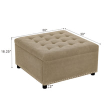 Load image into Gallery viewer, Square Tufted Storage Ottoman With Nailhead Trim