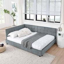 Load image into Gallery viewer, Mid-Century Storage Upholstered Tufted Bed Frame With Backrest And Armrests