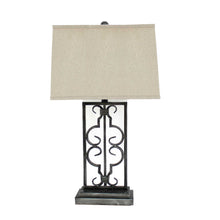 Load image into Gallery viewer, Industrial With Stacked Metal Pedestal Table Lamp - Gray