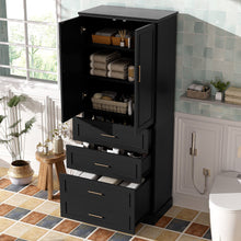 Load image into Gallery viewer, Freestanding Bathroom Cabinet With 3 Drawers, Adjustable Shelf, Soft Close Doors