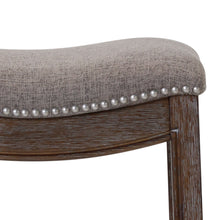 Load image into Gallery viewer, Wood Fabric And Solid Wood Backless Counter Height Bar Chair - Taupe / Brown
