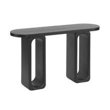 Load image into Gallery viewer, Art Sculptural Console Table With Oval Cutout Legs - Black
