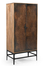 Load image into Gallery viewer, Distressed Solid Wood Frame Accent Cabinet With Two Doors - Copper / Black