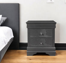 Load image into Gallery viewer, Shagreen Two Drawer Solid Wood Nightstand - Gray
