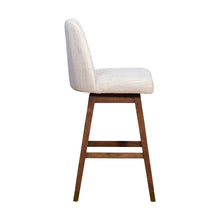 Load image into Gallery viewer, Solid Wood Swivel Bar Height Bar Chair - Beige And Brown