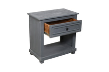 Load image into Gallery viewer, 28" Distressed One Drawer Solid Wood Nightstand - Gray