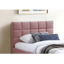 Load image into Gallery viewer, Contemporary Style Bed With Trundle Upholstered Headboard And Footboard Grid Pattern
