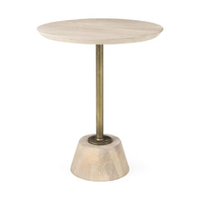 Load image into Gallery viewer, Solid And Manufactured Wood Round End Table - Beige