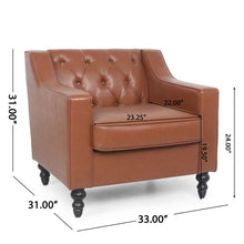 Load image into Gallery viewer, Contemporary Club Chair With Button Tufting And Birch Wood Legs