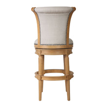 Load image into Gallery viewer, 30" Casual Fabric And Solid Wood Bar Height Swivel Bar Chair - Gray
