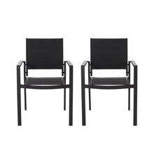 Load image into Gallery viewer, Baird - Outdoor Mesh And Aluminum Dining Chairs - Black