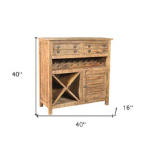 Load image into Gallery viewer, Rustic Solid Wood 2 Door Wine Bar Cabinet - Natural