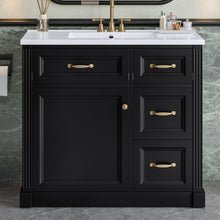 Load image into Gallery viewer, Modern Bathroom Vanity With Sink, 4 Drawers, Soft-Close Door, Adjustable Shelf