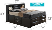 Load image into Gallery viewer, Modern Design Storage Bed With Bookcase Headboard