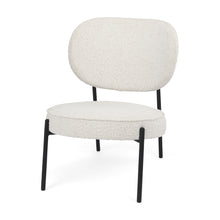 Load image into Gallery viewer, Boucle Metal Lounge Chair - Cream / Black