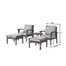 Load image into Gallery viewer, Honolulu - Modern Chat Set of 5 With Wicker - Gray / Silver