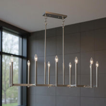 Load image into Gallery viewer, 18" Ten Light Dimmable Chandelier With Shades - Nickel