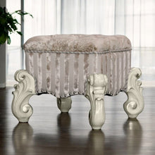 Load image into Gallery viewer, Fabric Floral Tufted Vanity Chair - Ivory And Bone