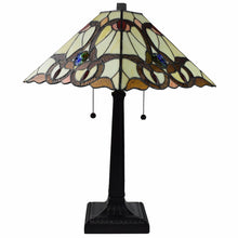 Load image into Gallery viewer, Metal Two Light Candlestick Table Lamp With Beige Empire Shade - Dark Brown