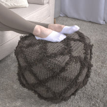 Load image into Gallery viewer, Jumanji - Handcrafted Wool And Cotton Pouf - Brown