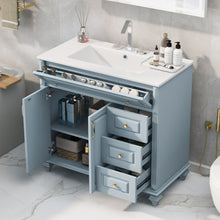 Load image into Gallery viewer, Modern Bathroom Vanity With Sink, 3 Drawers & 2 Doors