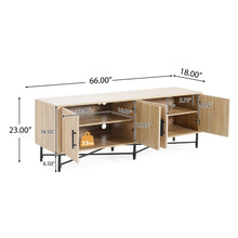 Load image into Gallery viewer, 4 Door TV Cabinet, 2 Storage Spaces, Adjustable Shelves