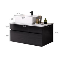 Load image into Gallery viewer, Floating Bathroom Vanity With Sink For Small Bathroom - White / Black