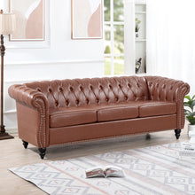 Load image into Gallery viewer, Rolled Arm Chesterfield 3 Seater Sofa