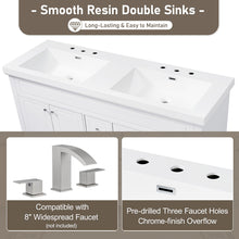 Load image into Gallery viewer, Vanity Top With Undermount Rectangular Double Sinks, Faucet Holes - White