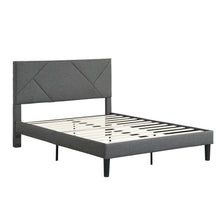 Load image into Gallery viewer, Upholstered Platform Bed Frame With Headboard, Wood Slat Support