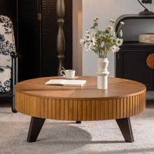 Load image into Gallery viewer, Round Retro Coffee With Solid Wood Legs