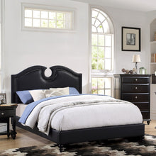 Load image into Gallery viewer, California King Size Bed With Nailhead Trim And Cut Out - Black