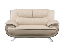 Load image into Gallery viewer, Love Seat Faux Leather - Silver / Beige