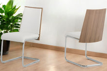 Load image into Gallery viewer, Upholstered Faux Leather Dining Room Side Chairs (Set of 2) - Brown / White