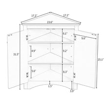 Load image into Gallery viewer, Triangle Bathroom Storage Cabinet With Adjustable Shelves, Freestanding Floor Cabinet For Home Kitchen
