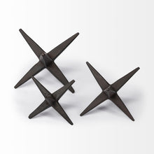 Load image into Gallery viewer, Star Tabletop Sculptures (Set of 3) - Black