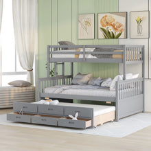 Load image into Gallery viewer, Bunk Bed With Twin Size Trundle And Drawers