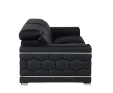 Load image into Gallery viewer, Silver Legs Sofa Leather - Black
