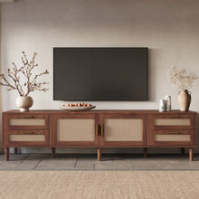 Load image into Gallery viewer, TV Stand, Media Console With 4 Drawers, Soft Closing Hinges - Dark Brown