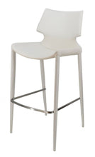 Load image into Gallery viewer, Faux Leather Low Back Bar Height Bar Chairs (Set of 2) - White